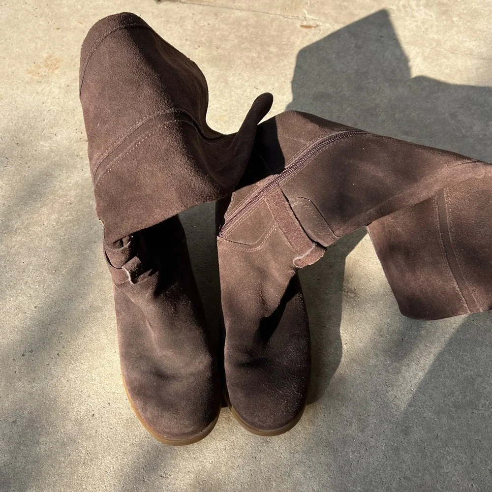 Koolaburra by Ugg Long Brown Boots Zip Belt Women’s Sz 7
